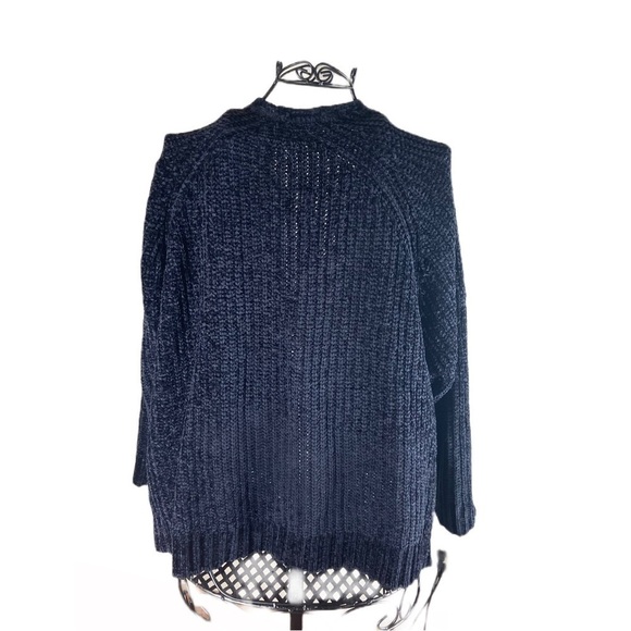 Women's Urban Outfitters Chunky Chenille Navy Sweater Size Small - Picture 3 of 6